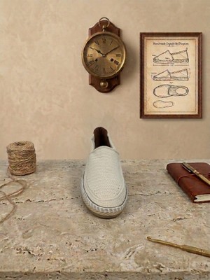 Orifkozmo %100 El Yapımı El Örgüsü Erkek Espadril & Hafif Casual Yazlık Ayakkabı