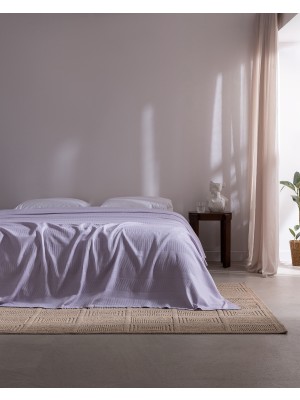 Madame Coco Mathilda King Size Pamuklu Ecocell Düz Pike - Lila