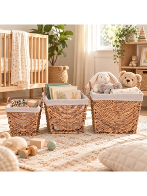 Bahçem Dekoratif Water Hyacinth Sepet 3'lü Set