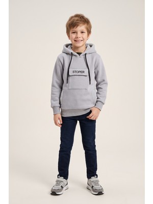 Crassi Erkek Çocuk Sweatshirt Kapüşonlu 3 Iplik Şardonlu %100