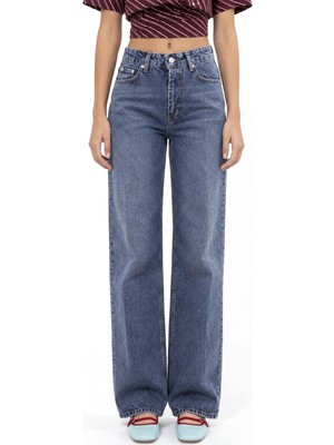 Hiccup Kadınlar Squalo Pamuklu Pantolon Orta Mavi Denim