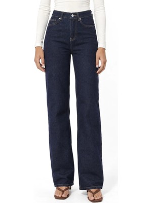 Hiccup Kadınlar Squalo Düz Paça Pantolon Koyu Mavi Denim