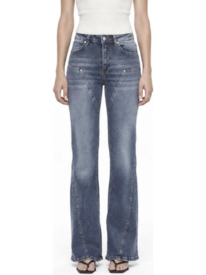 Hiccup Kadınlar Squalo Kadın Pantolonu Orta Mavi Denim