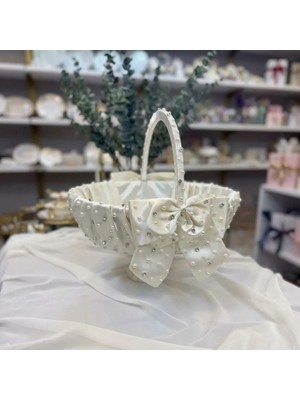Love Atelier Taşlı, Fiyonklu Hediyelik Sepet- Düğün, Nişan,bohça, Nikah,kına,mevlüt,sünnet Sepeti