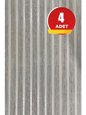BienHome 70X70CM 0,50M² Gümüş Gri Lambri Panel Ahşap Duvar Çıtası Desenli Gümüş Gri Kendinden Yapışkanlı Akustik Duvar Paneli Köpük -1406