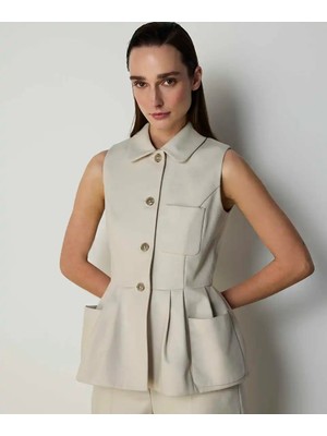 Machka Pileli Peplum Yelek MS1260007003030