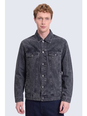 Hatemoğlu Siyah Slim Fit Bebe Yaka Kot Ceket