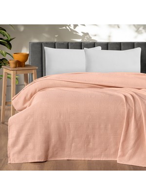 Maxstyle Çift Kişilik %100 Pamuk Pike Somon 200X220 cm