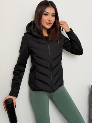 Asur Boutique Asur Butik Kadın Kapşonlu Micro Dolumlu Zr Model Mont