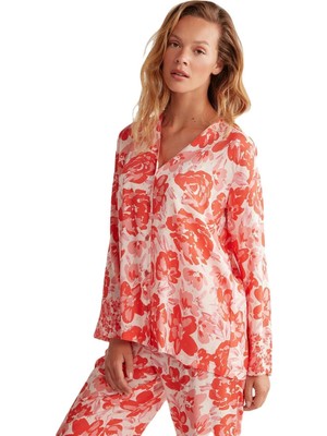 Penye Mood Çiçek Desenli Pijama Takkımı