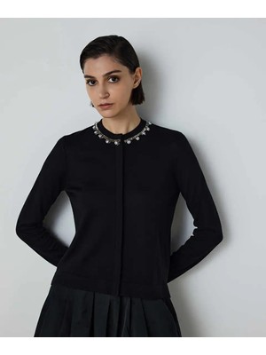 Machka Inci ve Strass Taş Işlemeli Hırka MS1260050005001