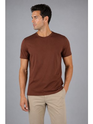Bisse Kahverengi Bi̇si̇klet Yaka  T-Shirt BSTS26Y26301_KV