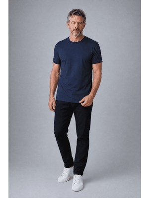 Bisse Lacivert Studio Bisiklet Yaka T-Shirt BSTS26Y26320_D39