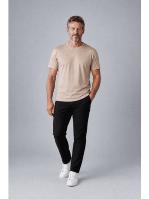 Bisse Bej Studio Bisiklet Yaka T-Shirt BSTS26Y26320_E07