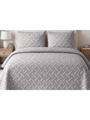 Merinos Elegance Yatak Örtüsü Seti Çift Aleda Gri