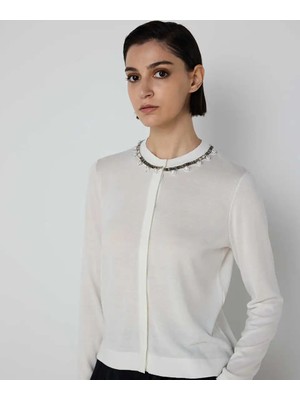 Machka Inci ve Strass Taş Işlemeli Hırka MS1260050005018