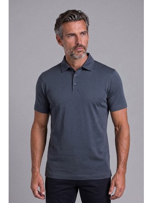 Bisse Antrasıt Bisse Studio Gömlek Yaka Düğmeli̇ T-Shirt BSTS26Y26323_D58