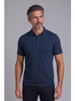 Bisse Lacivert Studio Gömlek Yaka Düğmeli̇ T-Shirt BSTS26Y26323_C39