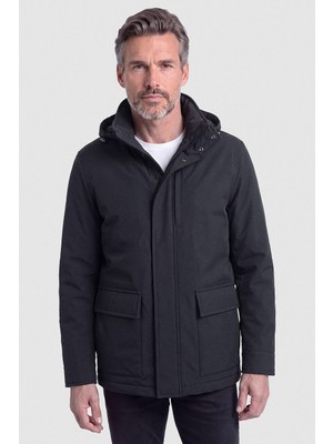 Bisse Siyah Casual Kapüşonlu Mont MN25K25201_D99