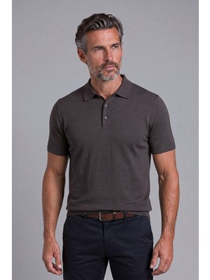 Bisse Kahverengi Studio Gömlek Yaka Düğmeli̇ T-Shirt BSTS26Y26323_K11