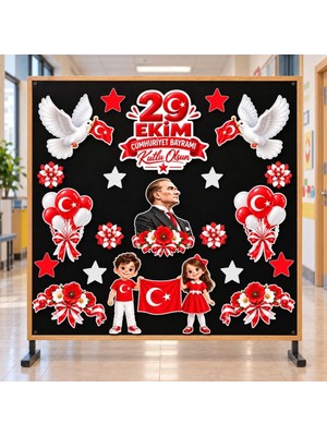 Ti Play 29 Ekim Cumhuriyet Bayramı Hazır Fügür Kesim Pano Süsü Ilkokul
