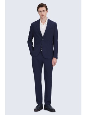 Hatemoğlu Lacivert Slim Fit Mono Yaka Casual Takım Elbise