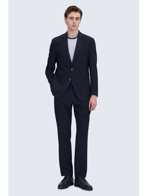 Hatemoğlu Lacivert Slim Fit Mono Yaka Casual Takım Elbise