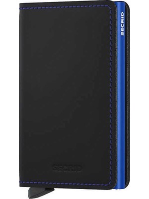 Secrid Slimwallet Matte Kartlık Cüzdan, Siyah-Mavi
