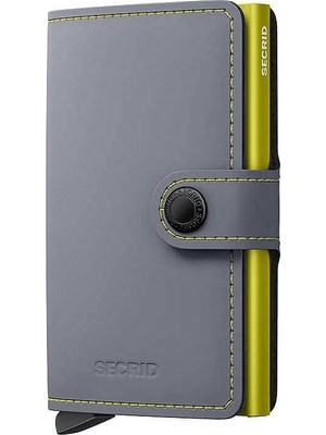 Secrid Miniwallet Matte Kartlık Cüzdan, Gri-Yeşil