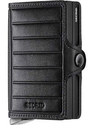 Secrid Premium Twinwallet+ Emboss Lines Kartlık Cüzdan, Siyah