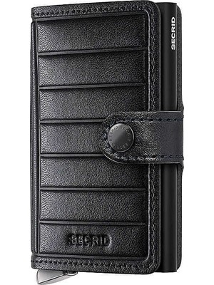 Secrid Premium Miniwallet+ Emboss Lines Kartlık Cüzdan, Siyah