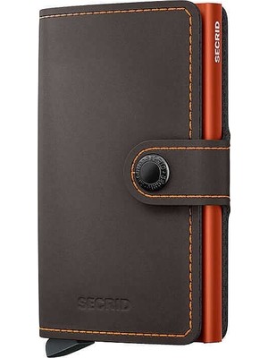 Secrid Miniwallet Matte Kartlık Cüzdan, Kahve-Turuncu
