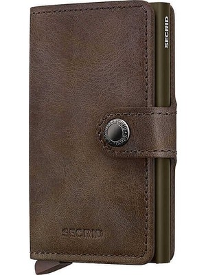 Secrid Miniwallet Vintage Kartlık Cüzdan, Koyu Kahve