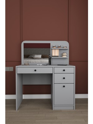 Asra Trend Modern Çekmeceli Aynalı Makyaj Masası %100 MDF Takı Aksesuar Düzenleyici Dolap MAM02