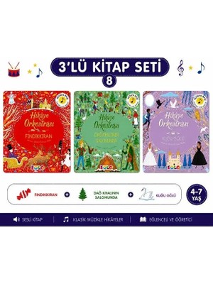 Eolo Yayıncılık Hikâye Orkestrası Fındıkkıran & Dağ Kralının Salonunda & Kuğu Gölü 3'lü Sesli Kitap Seti 4-7 Yaş