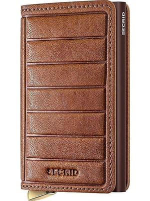 Secrid Premium Slimwallet+ Emboss Lines Kartlık Cüzdan, Kahve