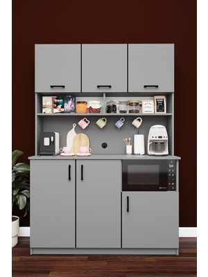 Asra Trend Lüks Kahve Köşesi Dolabı %100 MDF Çok Amaçlı Erzak Depolama Dolabı KAHVE03