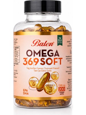 Balen OMEGA 3,6,9 SOFT YAĞ ASİTLERİ İÇEREN YUMUŞAK KAPSÜL 1380 MG*200