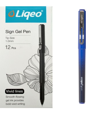 Liqeo 12 Adet Mavi İmza Kalemi 1.0mm Tükenmez Kalem Yumuşak ve Akıcı Yazım