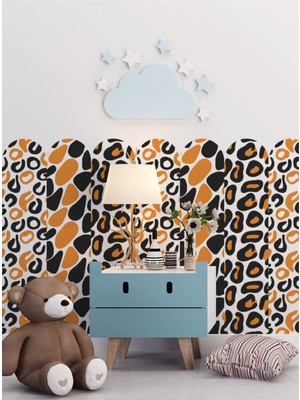 S Digital Modern Safari Leopar Desenli Duvar Dekoru - Bebek Odası Kendinden Yapışkanlı Sticker Duvar Paneli