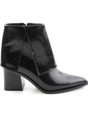 Bambi Siyah Kırışık  Kadın Bot & Bootie K02565060042