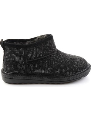 Bambi Siyah Taşlı  Kadın Bot & Bootie K02834260187