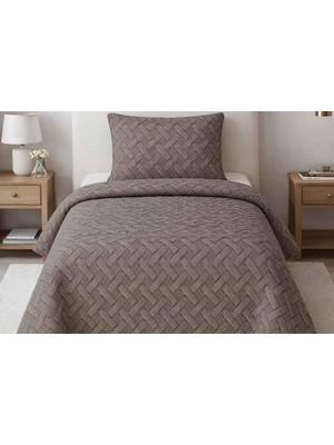 Merinos Elegance Yatak Örtüsü Seti Tek Kişilik Aleda Vizon