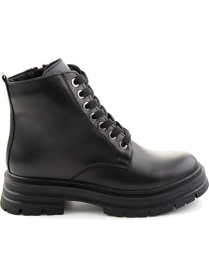 Bambi Siyah Hakiki Deri Kadın Bot & Bootie K02462014003