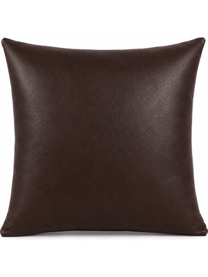 Nurhan Home Collection Mocha Deri Kırlent Kılıfı - Deri Kumaş Tekli Dekoratif Kırlent Kılıfı
