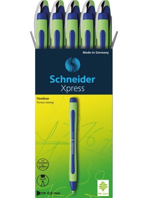 Schneider Xpress 0,8 mm Fiber Uçlu Kalem 10'lu Kutu Mavi Kalıcı Yazım Için Ideal