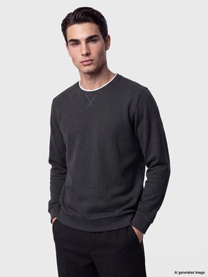 Lc Waikiki Yeni Sezon Antrasit Bisiklet Yaka Erkek Sweatshirt