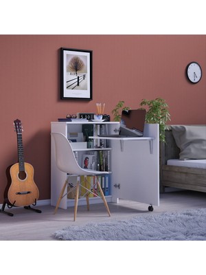 Asra Trend Lüks Kapaklı Çalışma Masası Kitaplık %100 MDF Bilgisayar Ders Çalışma Masası MD002