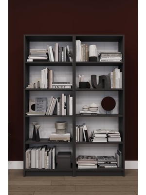 Asra Trend Lüks 10 Raflı Ev Ofis Kitaplık %100 MDF Modern Dekoratif Kütüphane Kitaplık K003