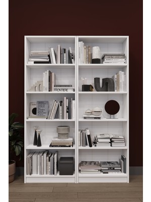 Asra Trend Lüks 10 Raflı Ev Ofis Kitaplık %100 MDF Modern Dekoratif Kütüphane Kitaplık K003